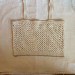 Veronica Beard Textured Knit Sweater Tank Top Cream Ivory